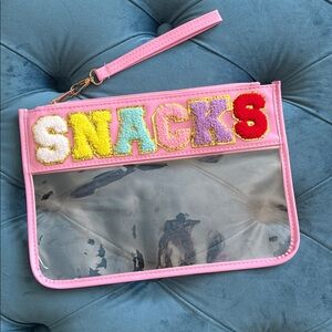 Clear snacks wristlet